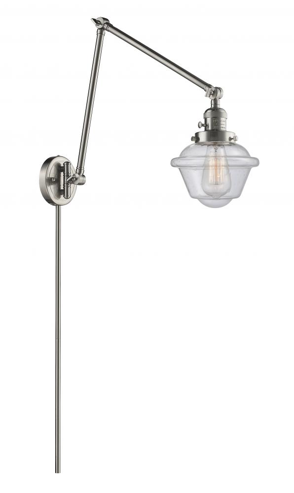 Oxford - 1 Light - 8 inch - Brushed Satin Nickel -Adjustable Swing Arm