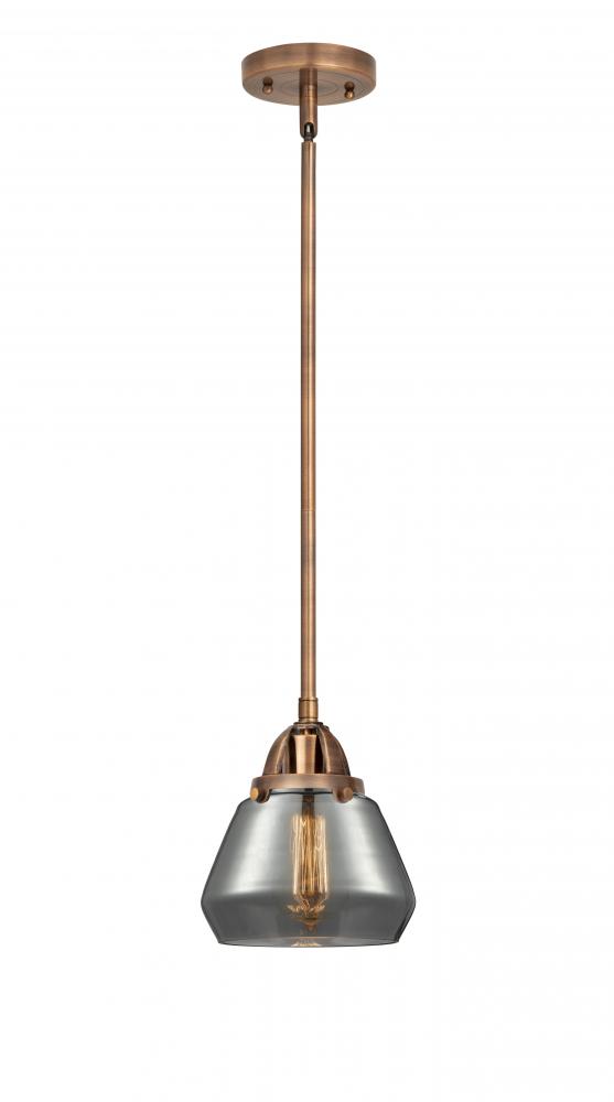 Fulton - 1 Light - 7 inch - Antique Copper - Stem hung - Mini Pendant