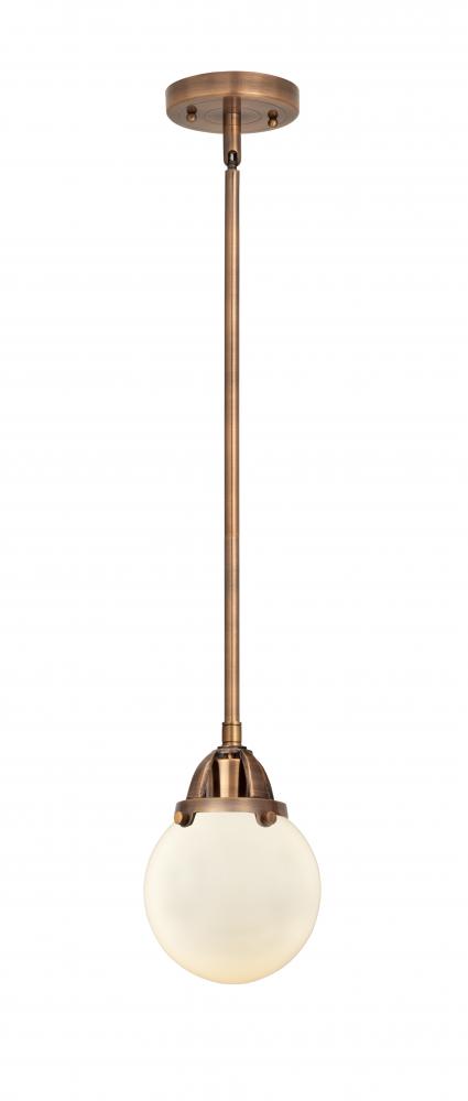 Beacon - 1 Light - 6 inch - Antique Copper - Stem hung - Mini Pendant