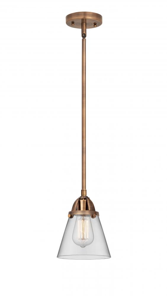 Cone - 1 Light - 6 inch - Antique Copper - Stem hung - Mini Pendant