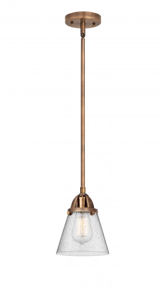 Cone - 1 Light - 6 inch - Antique Copper - Stem hung - Mini Pendant