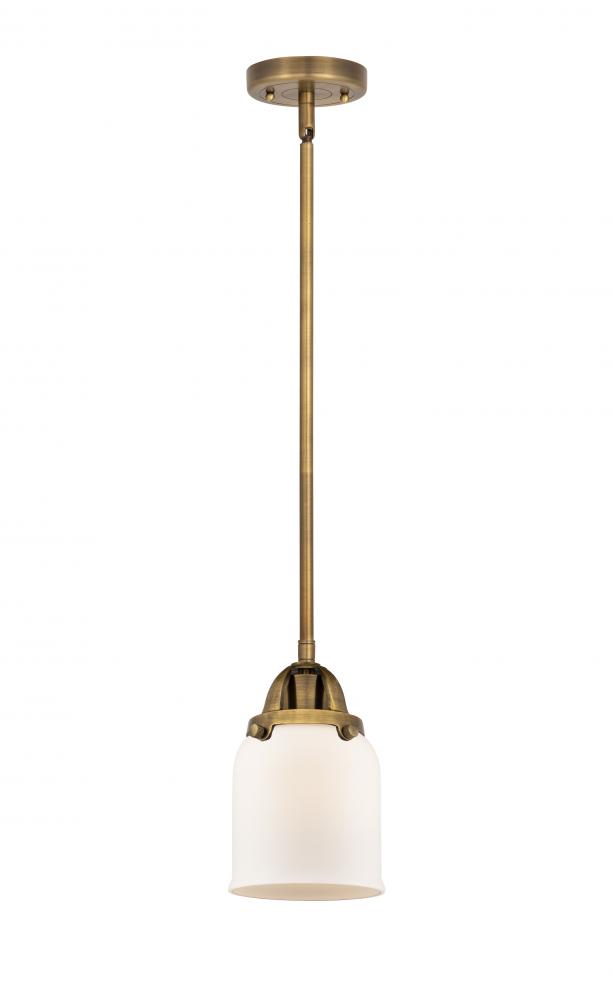Bell - 1 Light - 5 inch - Brushed Brass - Stem hung - Mini Pendant