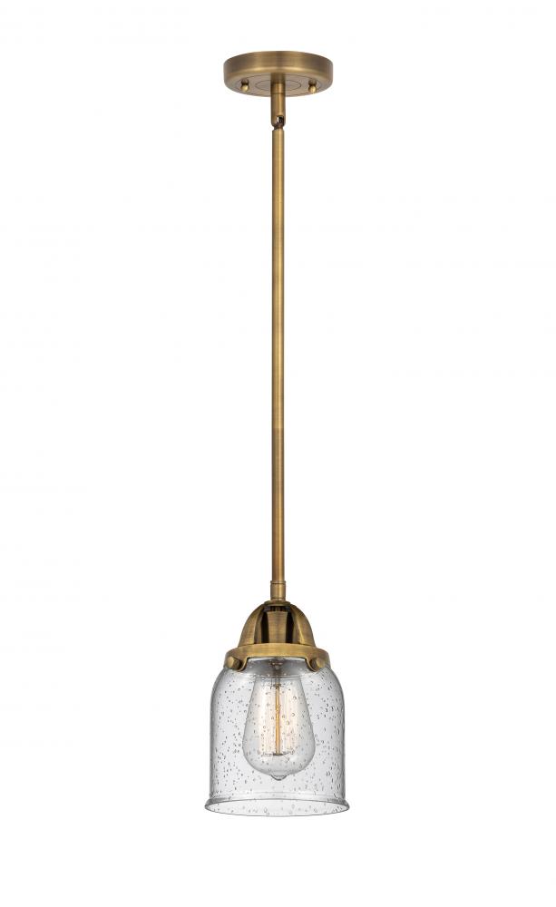 Bell - 1 Light - 5 inch - Brushed Brass - Stem hung - Mini Pendant