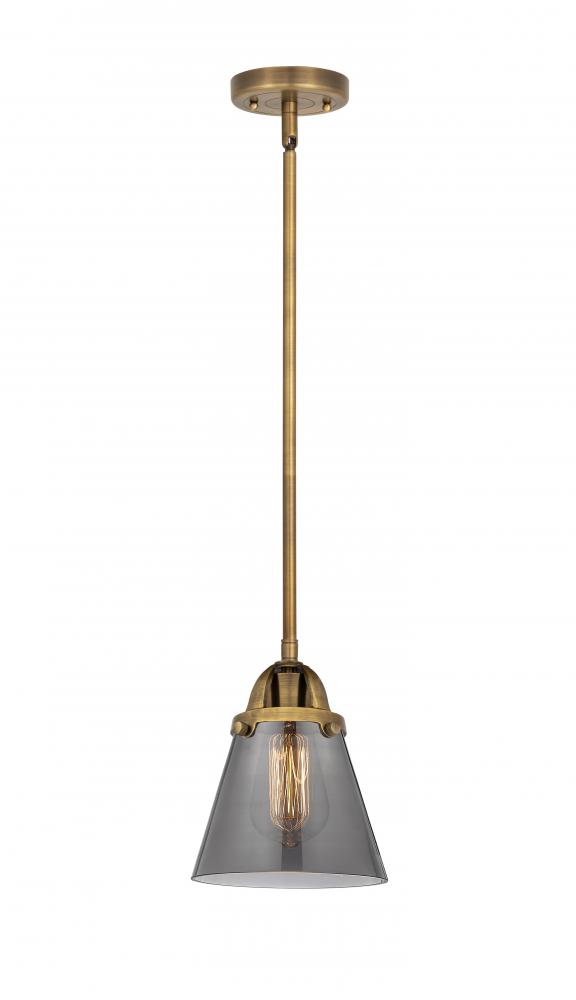Cone - 1 Light - 6 inch - Brushed Brass - Stem hung - Mini Pendant