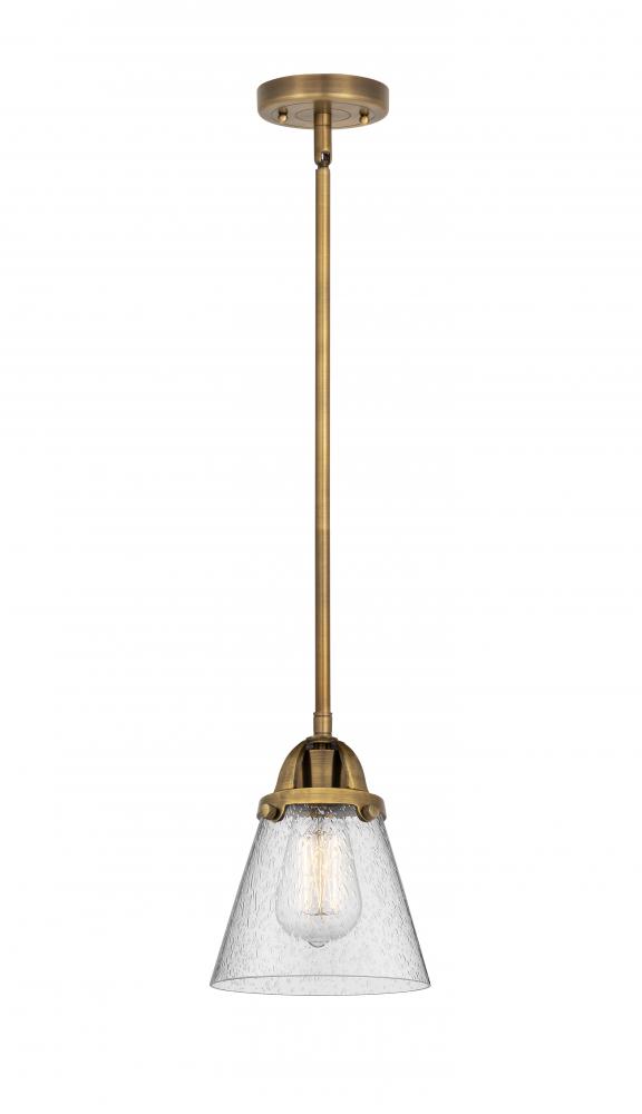 Cone - 1 Light - 6 inch - Brushed Brass - Stem hung - Mini Pendant