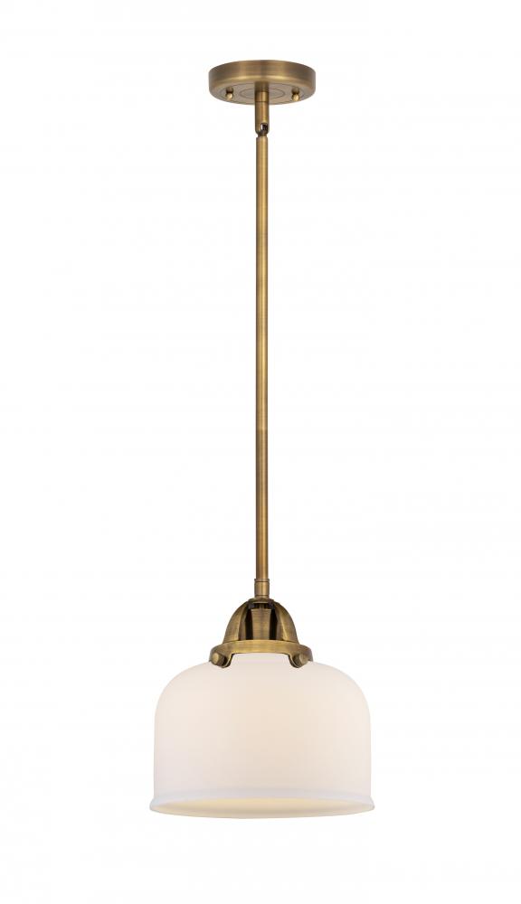 Bell - 1 Light - 8 inch - Brushed Brass - Stem hung - Mini Pendant