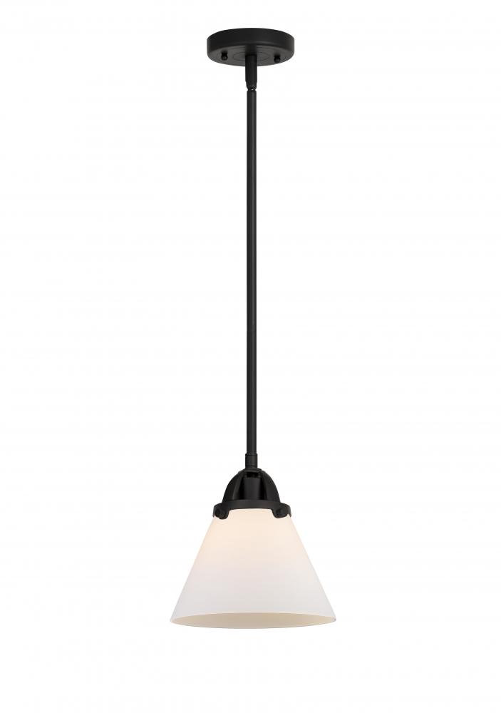 Cone - 1 Light - 8 inch - Matte Black - Stem hung - Mini Pendant