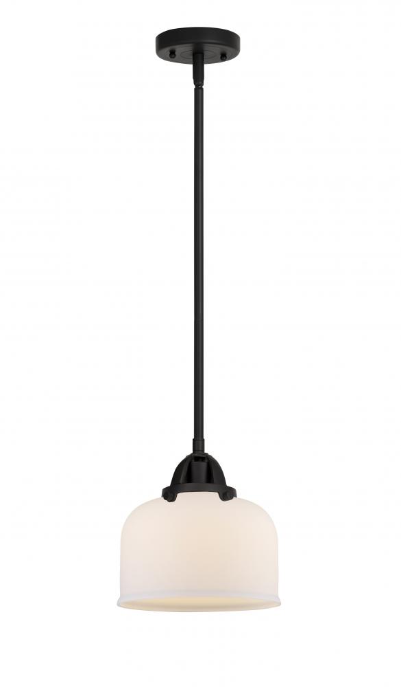Bell - 1 Light - 8 inch - Matte Black - Stem hung - Mini Pendant