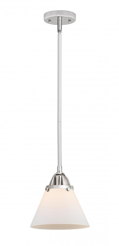 Cone - 1 Light - 8 inch - Polished Chrome - Stem hung - Mini Pendant