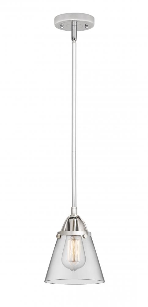 Cone - 1 Light - 6 inch - Polished Chrome - Stem hung - Mini Pendant