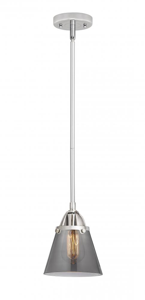 Cone - 1 Light - 6 inch - Polished Chrome - Stem hung - Mini Pendant