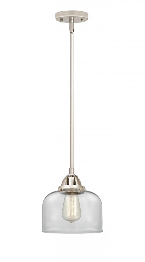 Bell - 1 Light - 8 inch - Polished Nickel - Stem hung - Mini Pendant