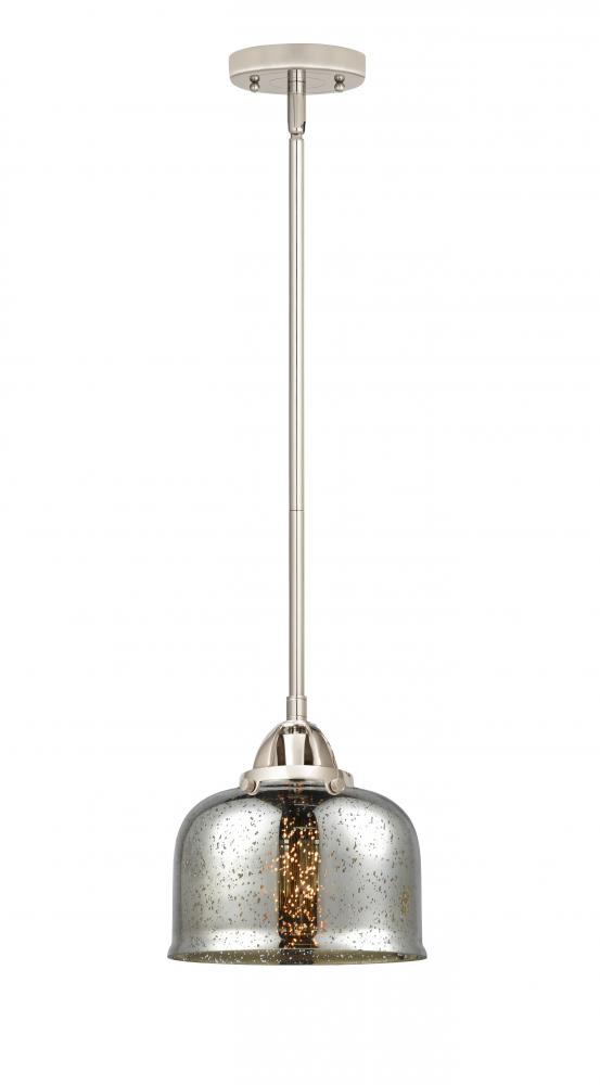 Bell - 1 Light - 8 inch - Polished Nickel - Stem hung - Mini Pendant