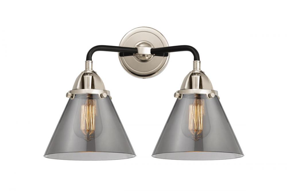 Cone - 2 Light - 16 inch - Black Polished Nickel - Bath Vanity Light