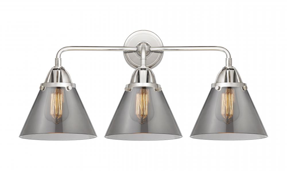 Cone - 3 Light - 26 inch - Polished Chrome - Bath Vanity Light