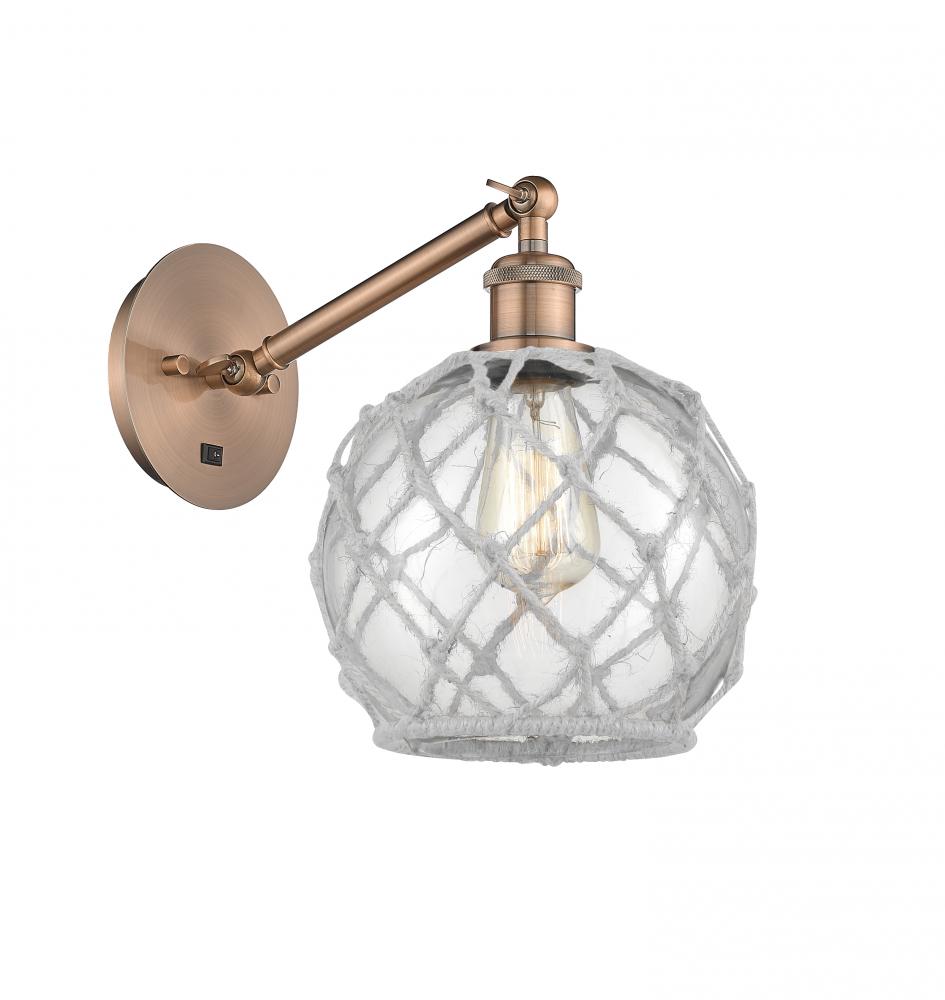 Farmhouse Rope - 1 Light - 8 inch - Antique Copper - Adjustable Sconce