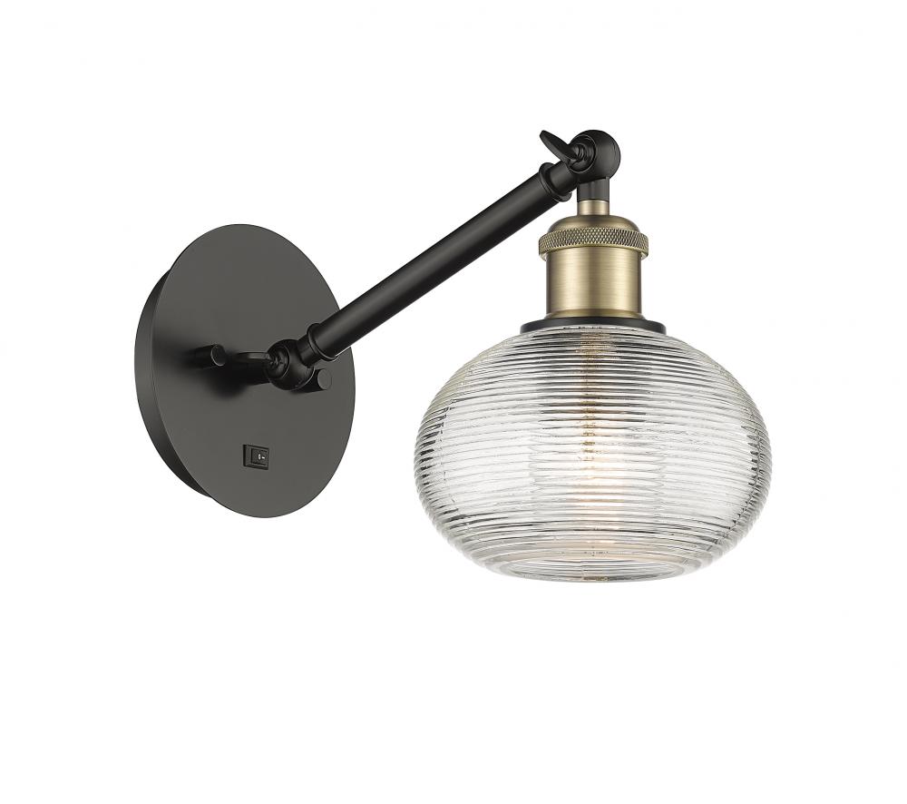 Ithaca - 1 Light - 6 inch - Black Antique Brass - Adjustable Sconce
