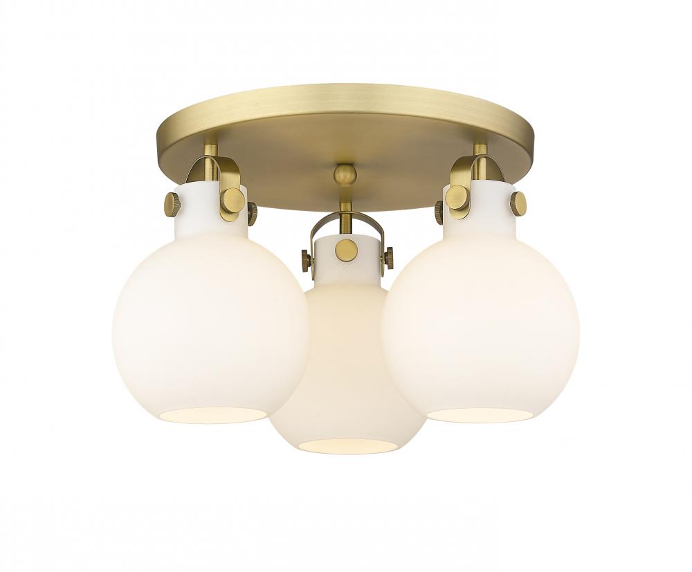 Newton Sphere - 3 Light - 18 inch - Brushed Brass - Semi-Flush Mount