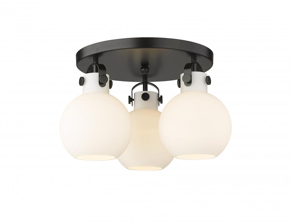 Newton Sphere - 3 Light - 18 inch - Matte Black - Semi-Flush Mount