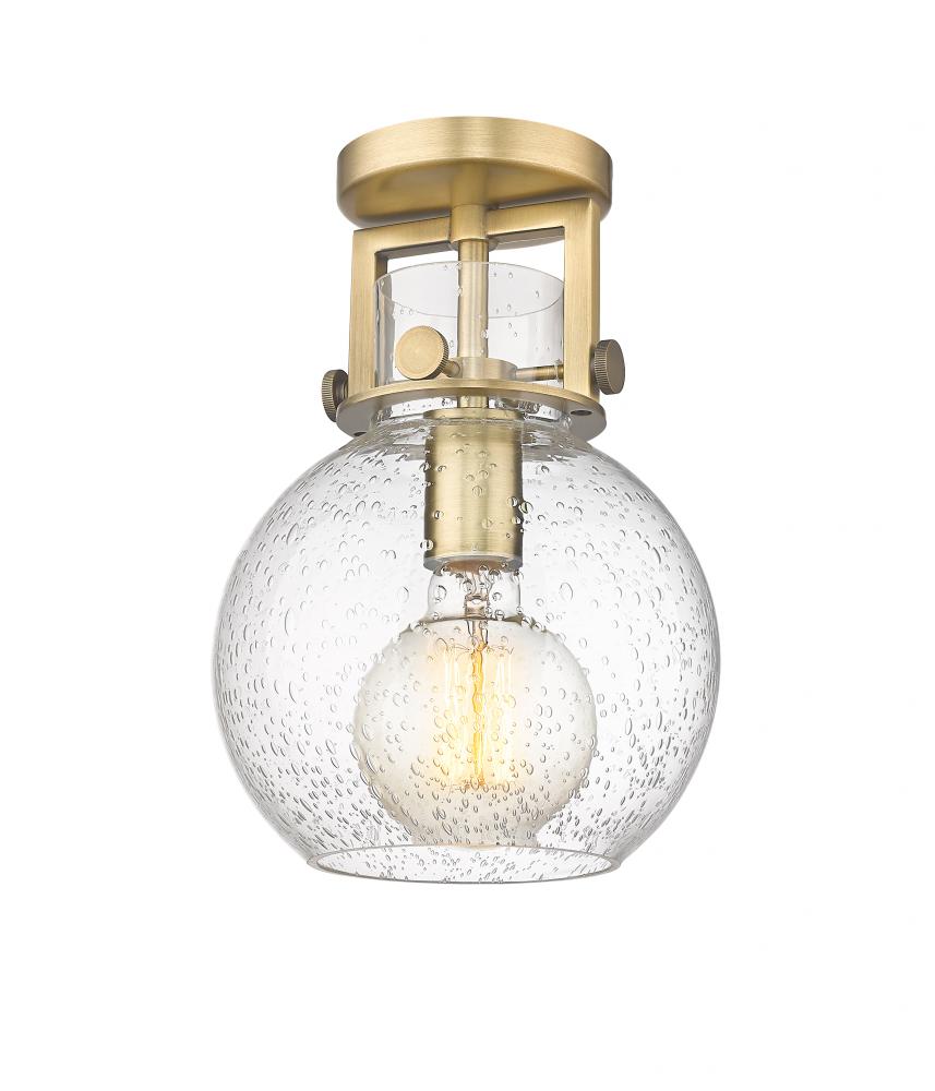 Newton Sphere - 1 Light - 8 inch - Brushed Brass - Semi-Flush Mount