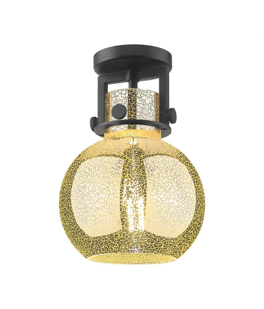 Newton Sphere - 1 Light - 8 inch - Matte Black - Semi-Flush Mount