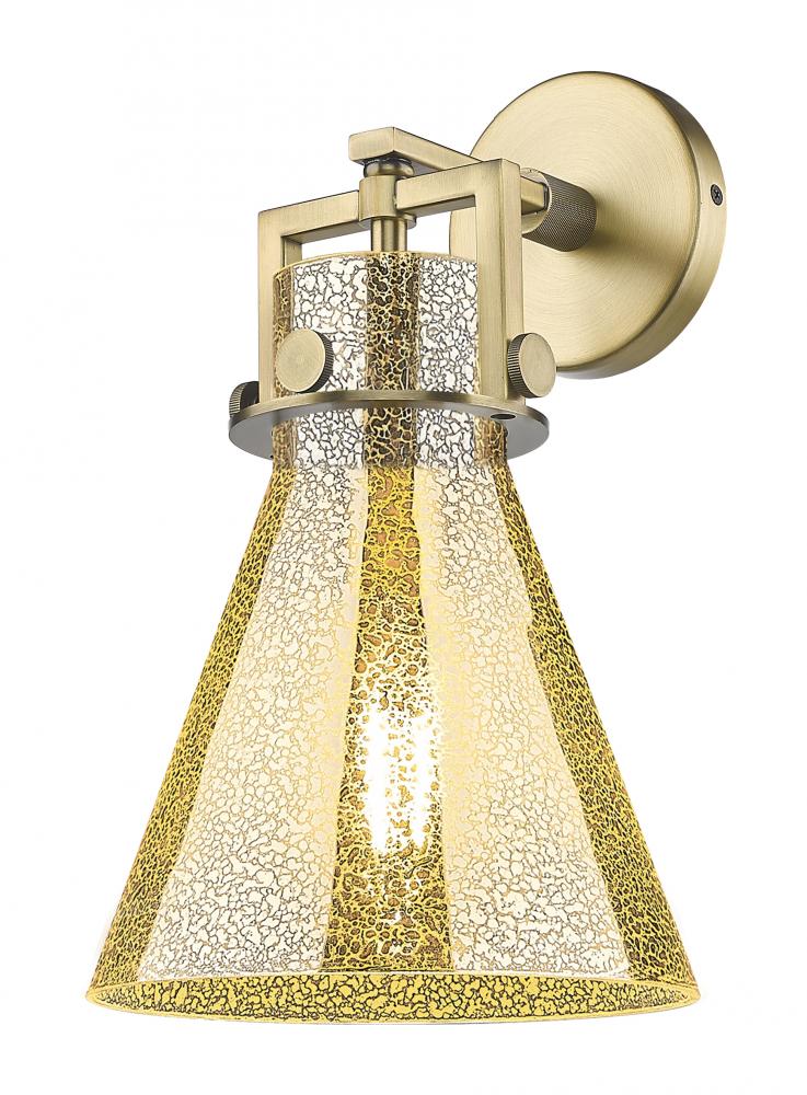 Newton Cone - 1 Light - 8 inch - Brushed Brass - Sconce