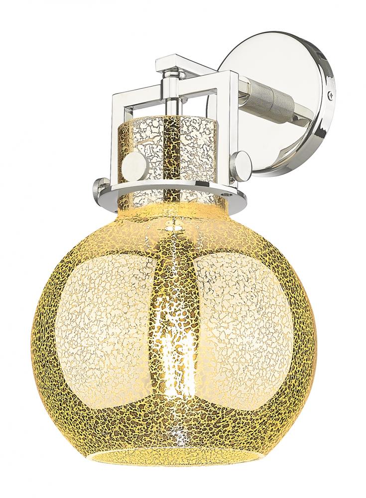 Newton Sphere - 1 Light - 8 inch - Polished Nickel - Sconce