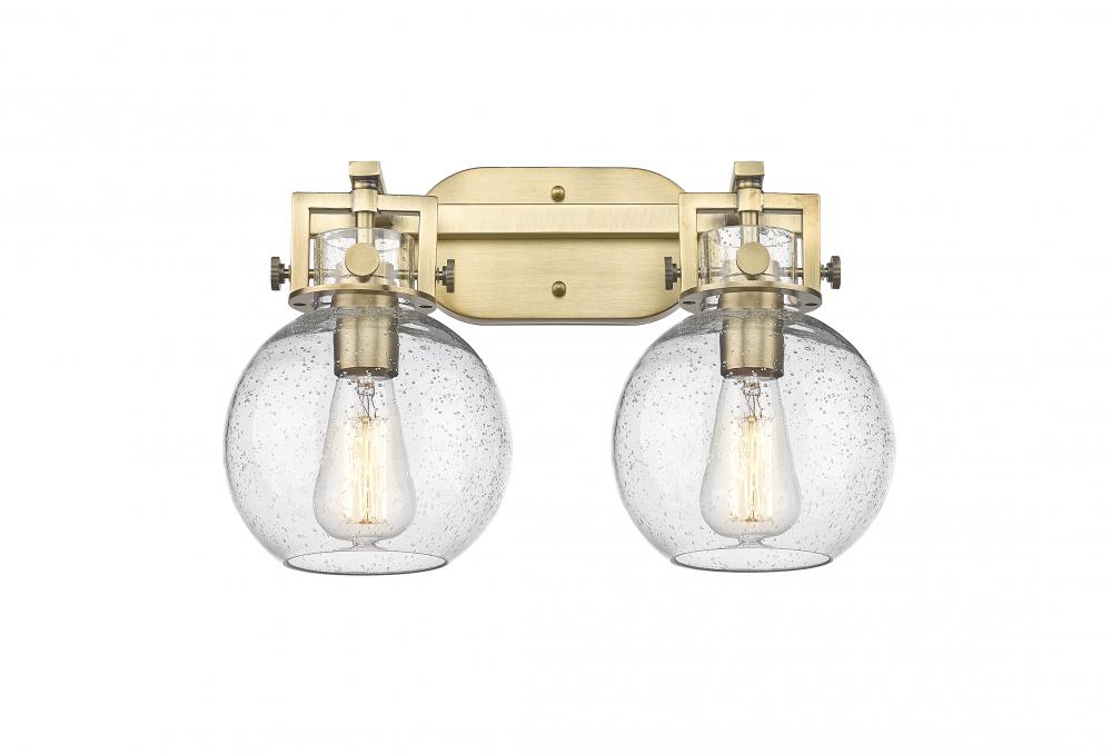 Newton Sphere - 2 Light - 17 inch - Brushed Brass - Bath Vanity Light