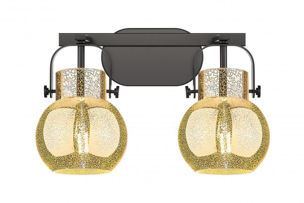 Pilaster II Sphere - 2 Light - 17 inch - Matte Black - Bath Vanity Light