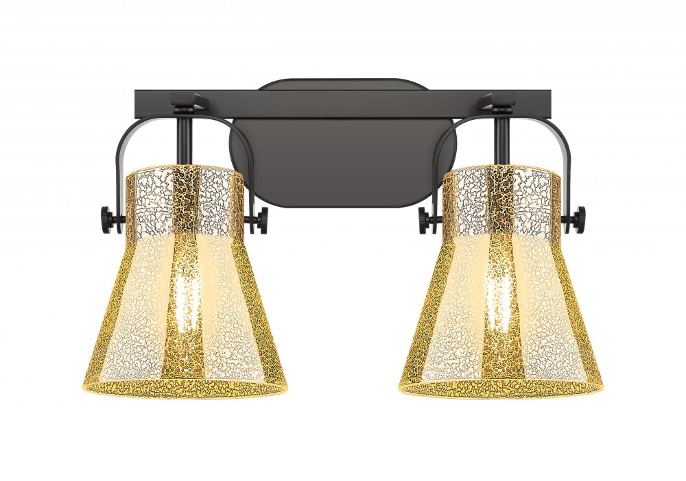 Pilaster II Cone - 2 Light - 17 inch - Matte Black - Bath Vanity Light