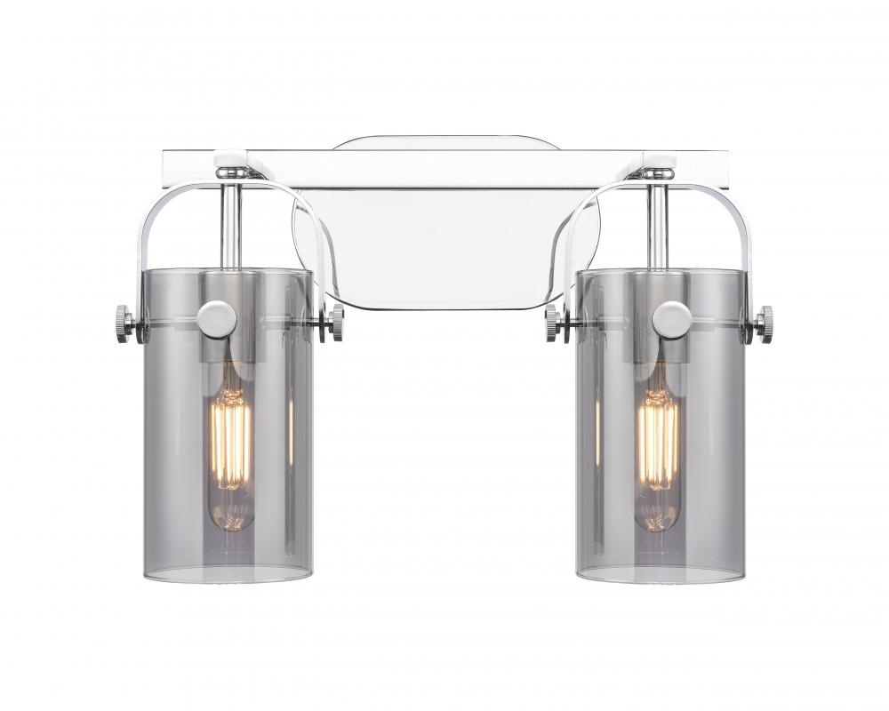 Pilaster II Cylinder - 2 Light - 15 inch - Polished Chrome - Bath Vanity Light