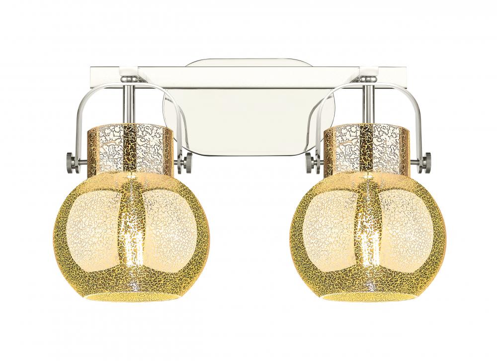 Pilaster II Sphere - 2 Light - 17 inch - Polished Nickel - Bath Vanity Light