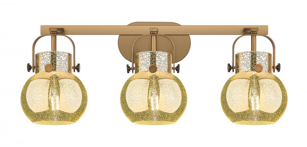 Pilaster II Sphere - 3 Light - 27 inch - Brushed Brass - Bath Vanity Light