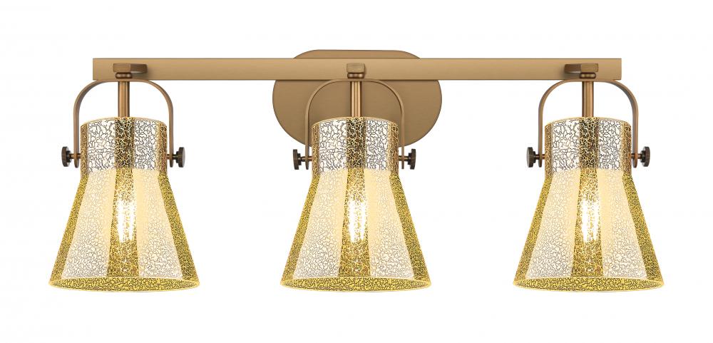 Pilaster II Cone - 3 Light - 27 inch - Brushed Brass - Bath Vanity Light