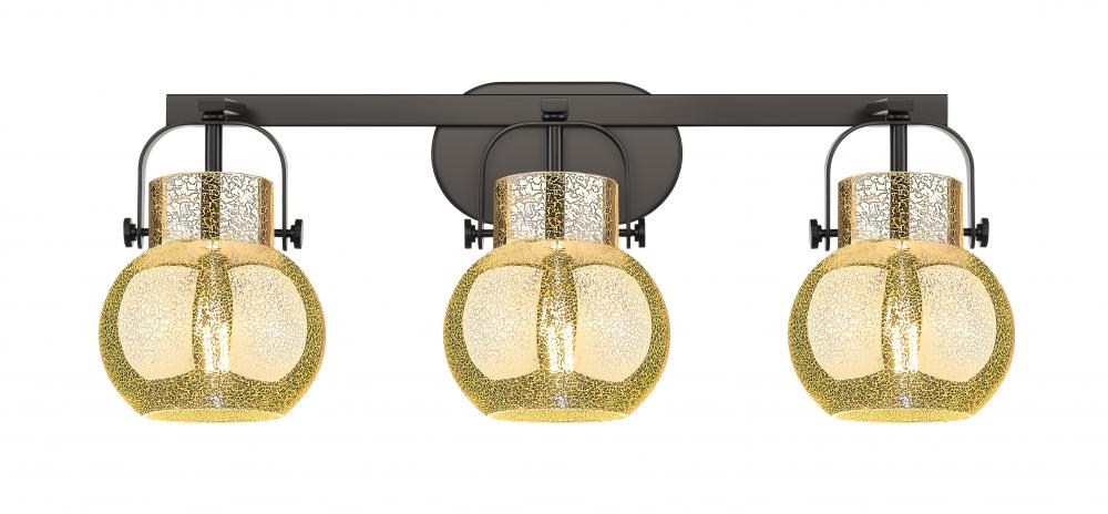 Pilaster II Sphere - 3 Light - 27 inch - Matte Black - Bath Vanity Light