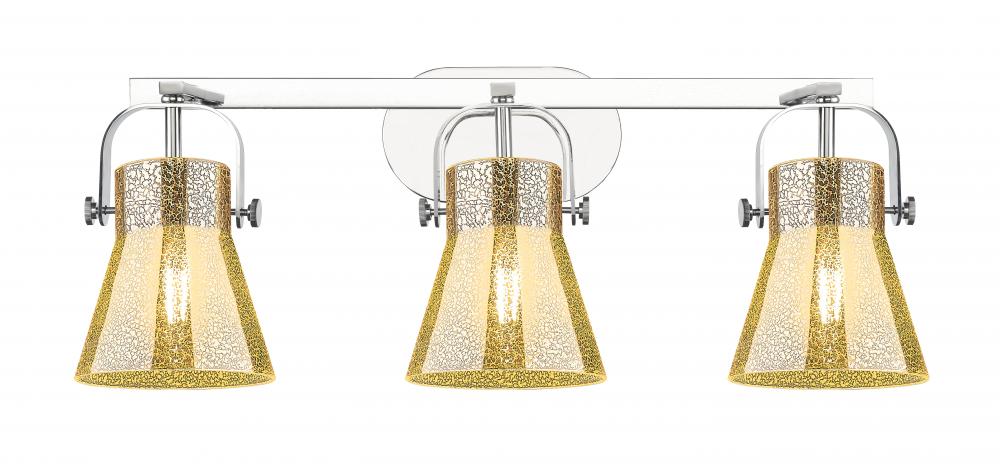 Pilaster II Cone - 3 Light - 27 inch - Polished Chrome - Bath Vanity Light