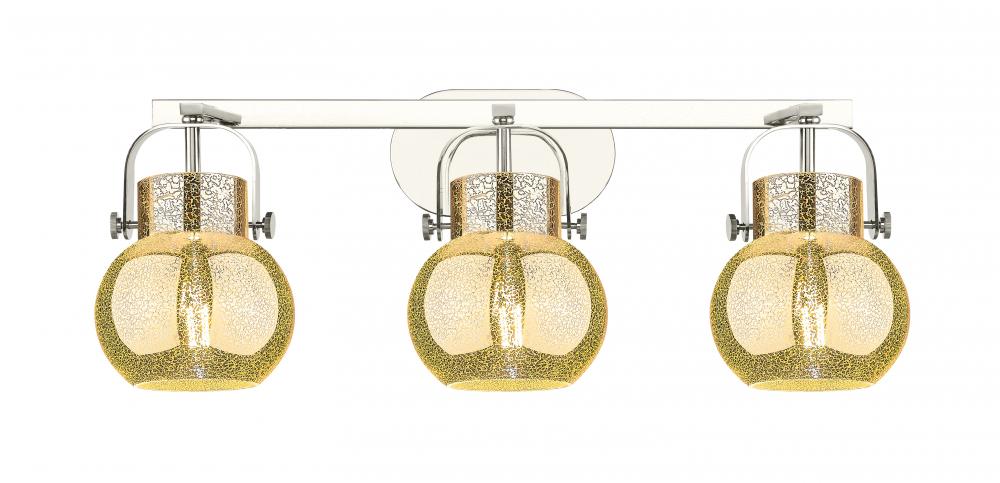 Pilaster II Sphere - 3 Light - 27 inch - Polished Nickel - Bath Vanity Light