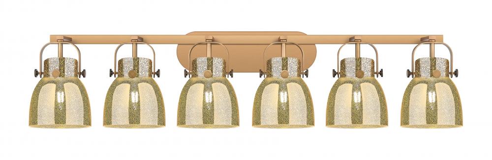 Pilaster II Bell - 6 Light - 46 inch - Brushed Brass - Bath Vanity Light