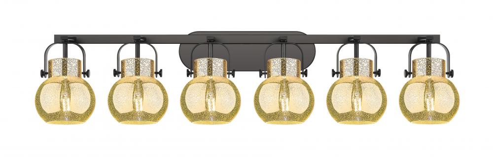 Pilaster II Sphere - 6 Light - 46 inch - Matte Black - Bath Vanity Light