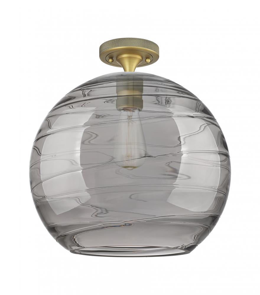 Crown Point - 1 Light - 12 inch - Brushed Brass - Flush Mount