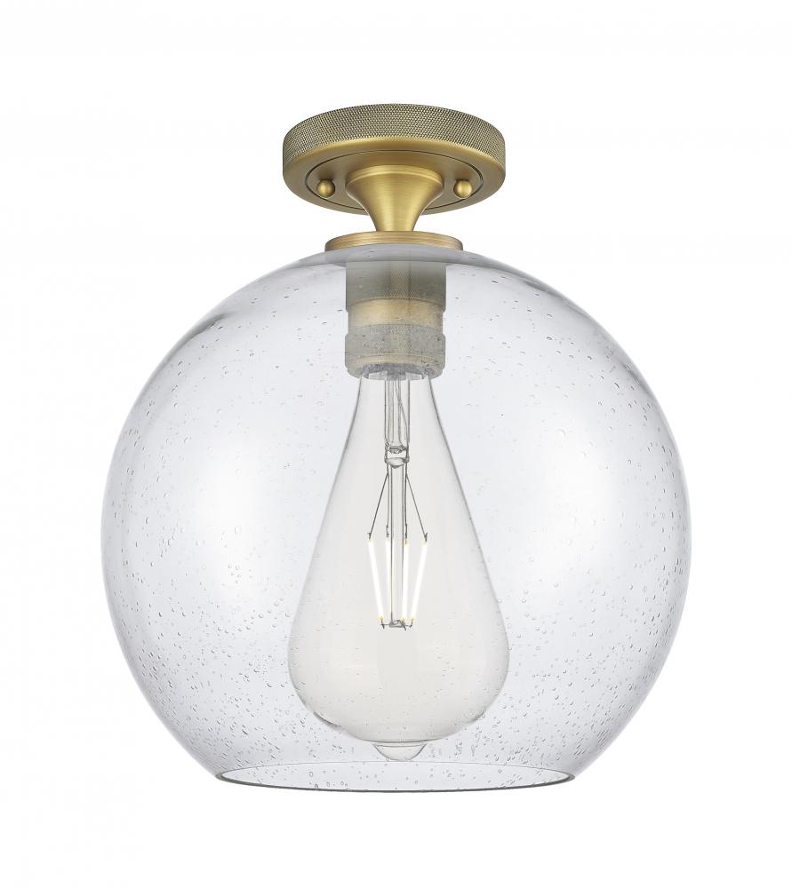 Crown Point - 1 Light - 12 inch - Brushed Brass - Flush Mount