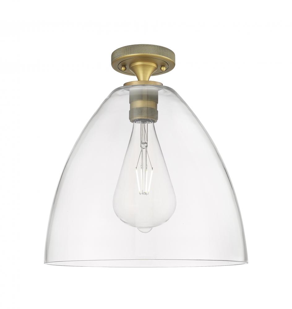Crown Point - 1 Light - 12 inch - Brushed Brass - Flush Mount