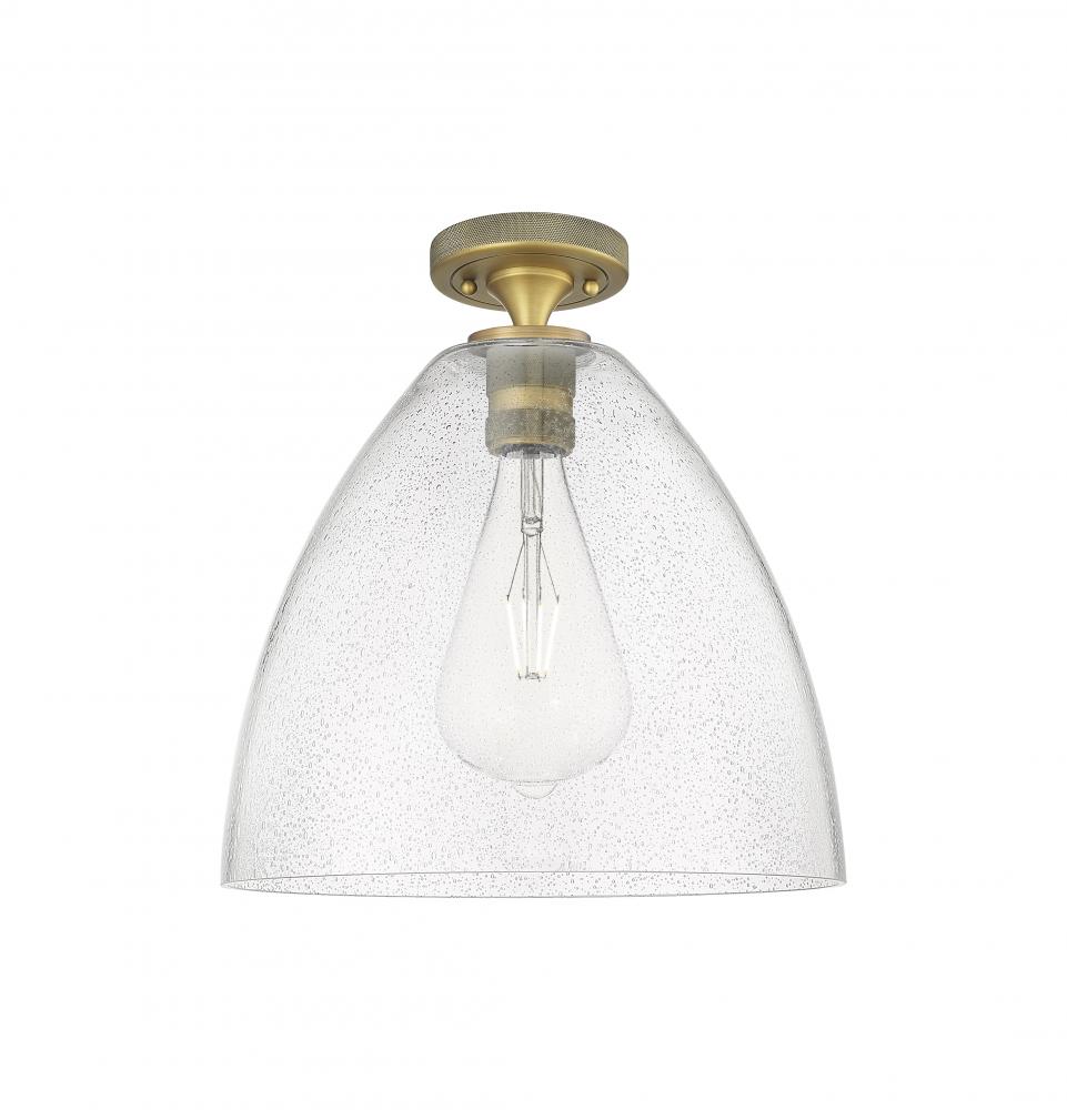 Crown Point - 1 Light - 12 inch - Brushed Brass - Flush Mount