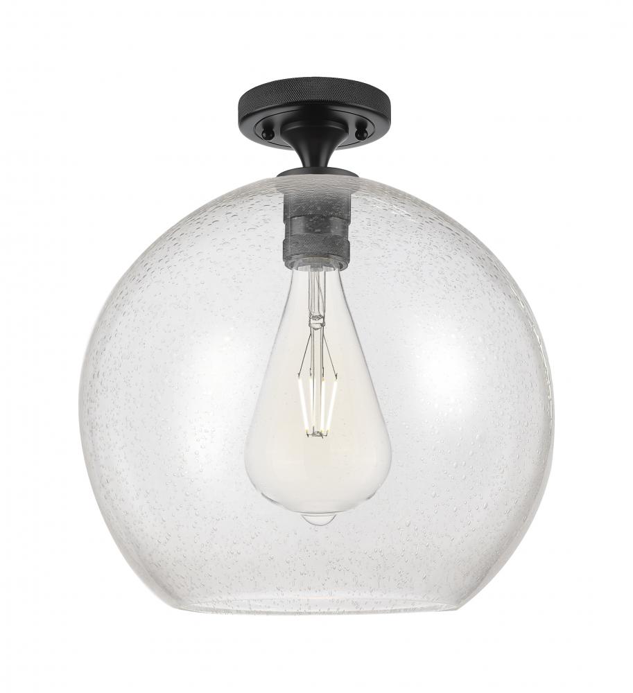 Crown Point - 1 Light - 12 inch - Matte Black - Flush Mount