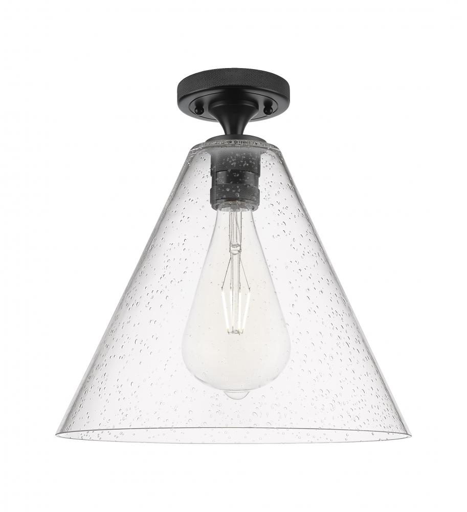 Crown Point - 1 Light - 12 inch - Matte Black - Flush Mount