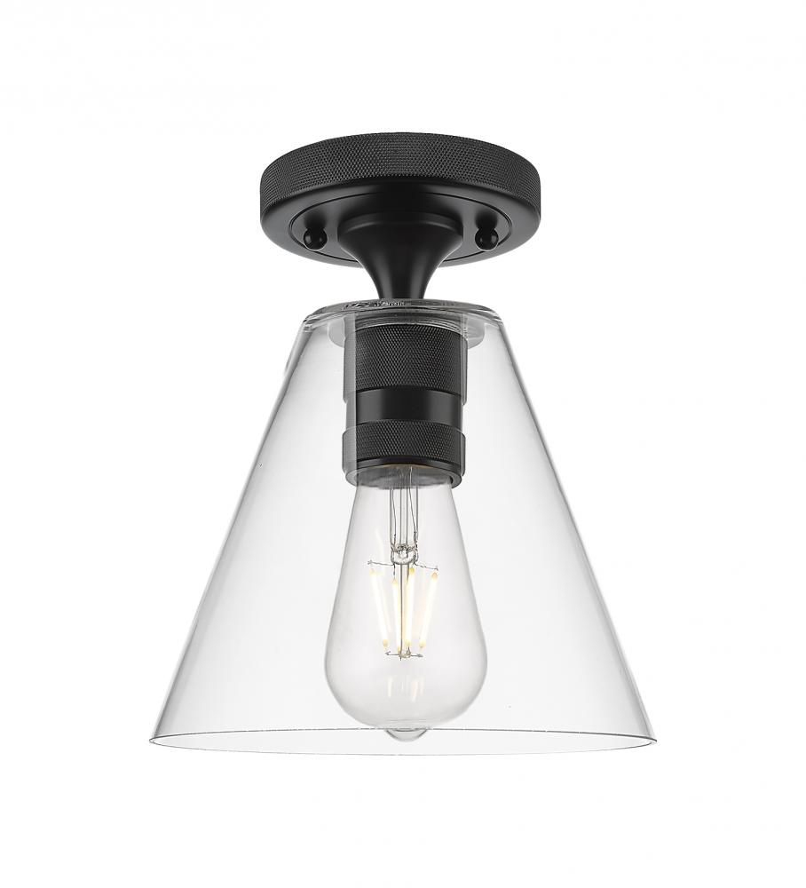 Crown Point - 1 Light - 8 inch - Matte Black - Flush Mount