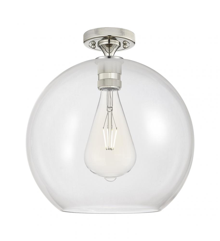 Crown Point - 1 Light - 12 inch - Polished Nickel - Flush Mount