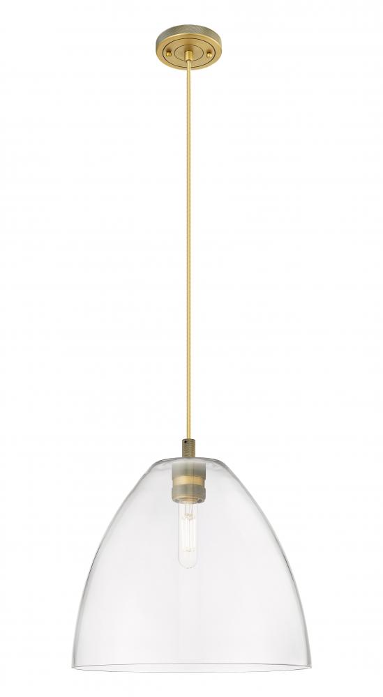 Crown Point - 1 Light - 12 inch - Brushed Brass - Pendant