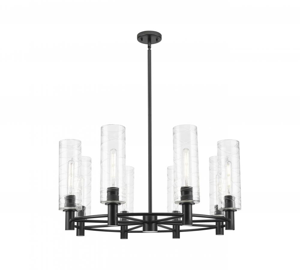 Crown Point - 8 Light - 32 inch - Matte Black - Chandelier