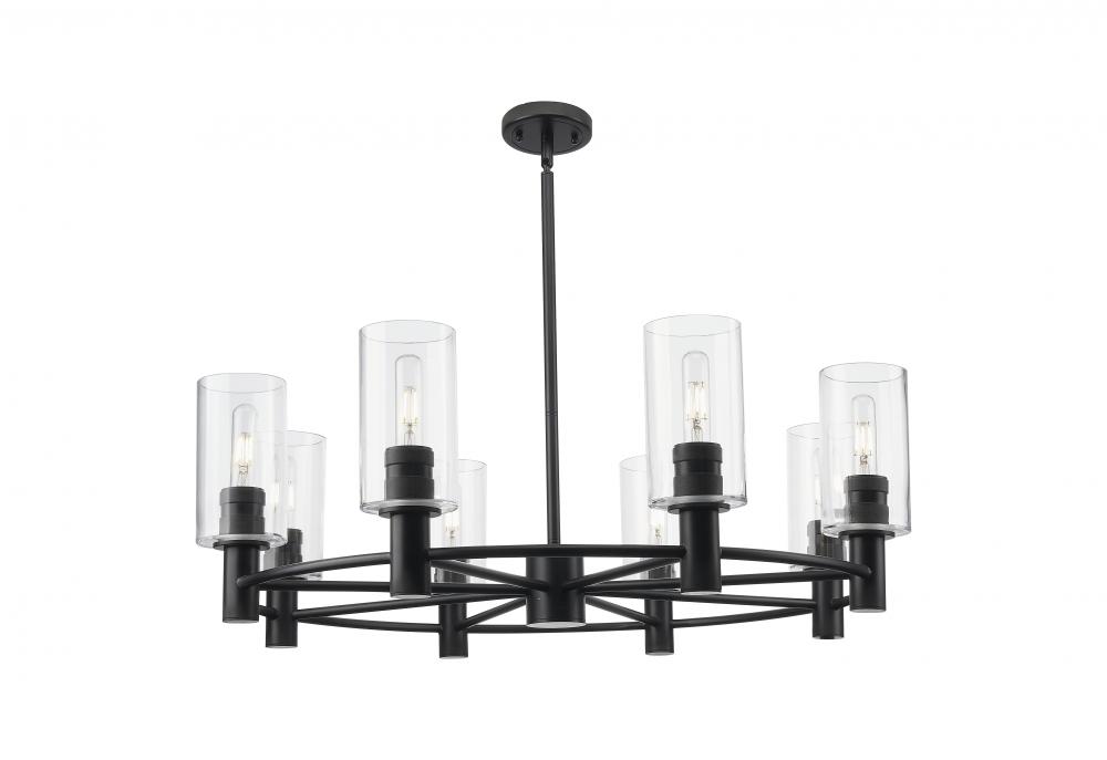 Crown Point - 8 Light - 32 inch - Matte Black - Chandelier